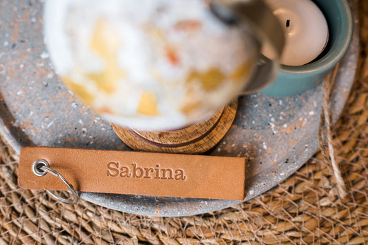 Gepersonaliseerde leren accessoires voor bruiloften en events