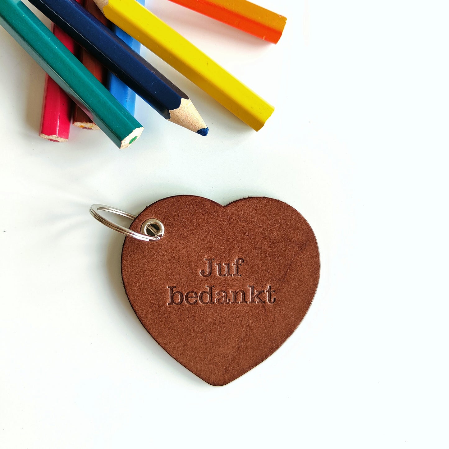 Leren sleutelhanger hart