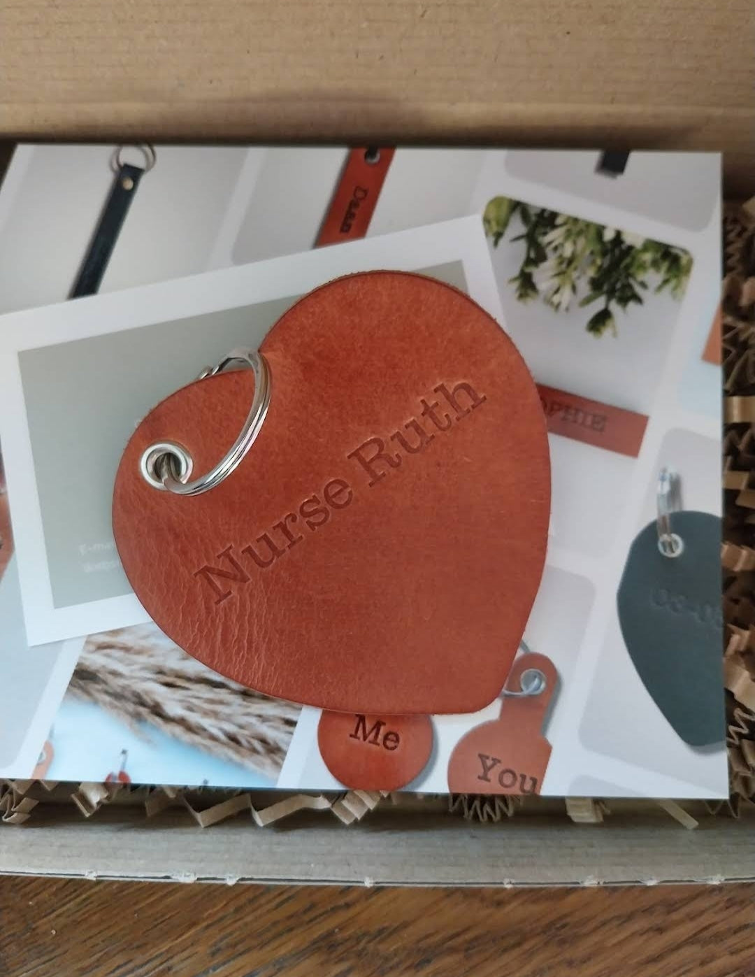Leren sleutelhanger hart