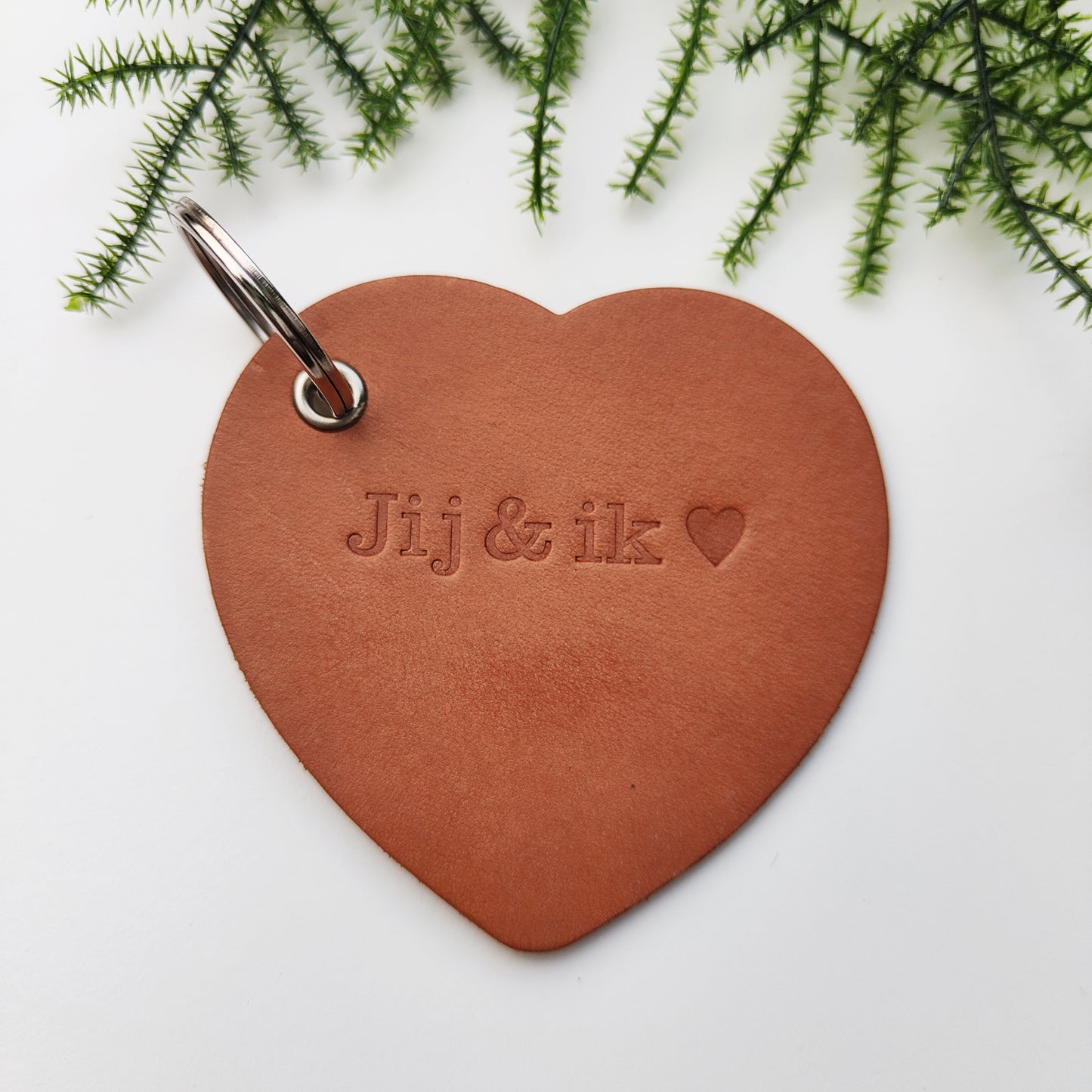 Leren sleutelhanger hart