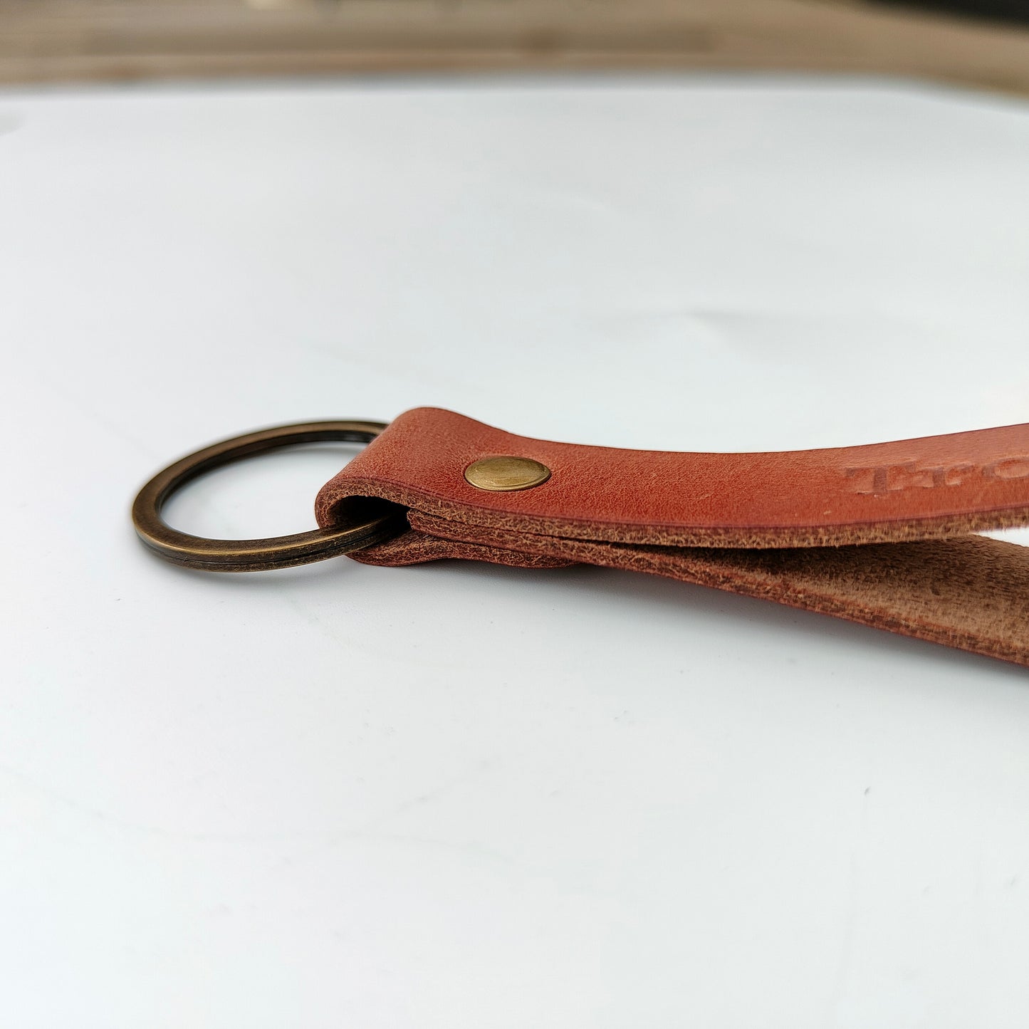 Leren sleutelhanger Deluxe ¨Eigen tekst/ naam¨