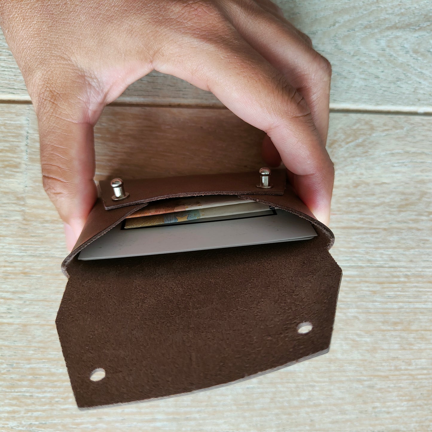 Leren mini portemonnee