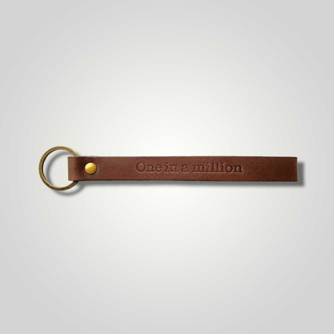 Leren sleutelhanger Deluxe ¨Eigen tekst/ naam¨