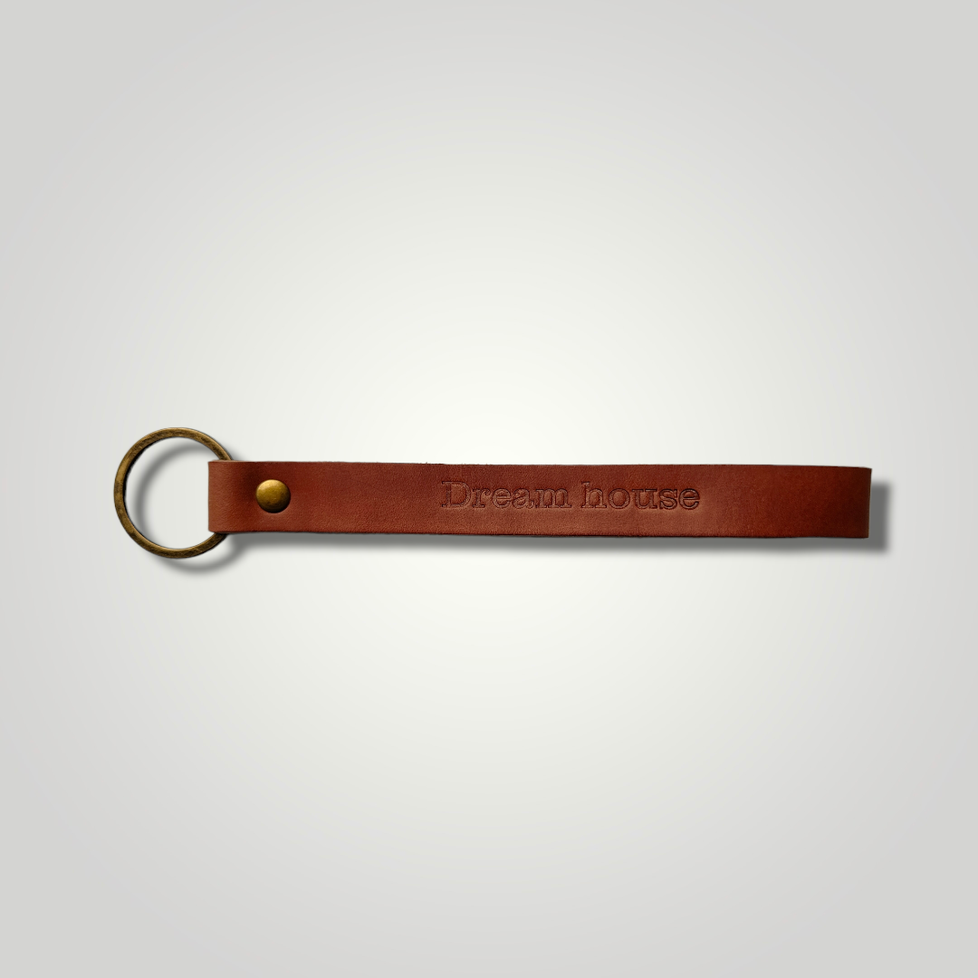 Leren sleutelhanger Deluxe ¨Eigen tekst/ naam¨