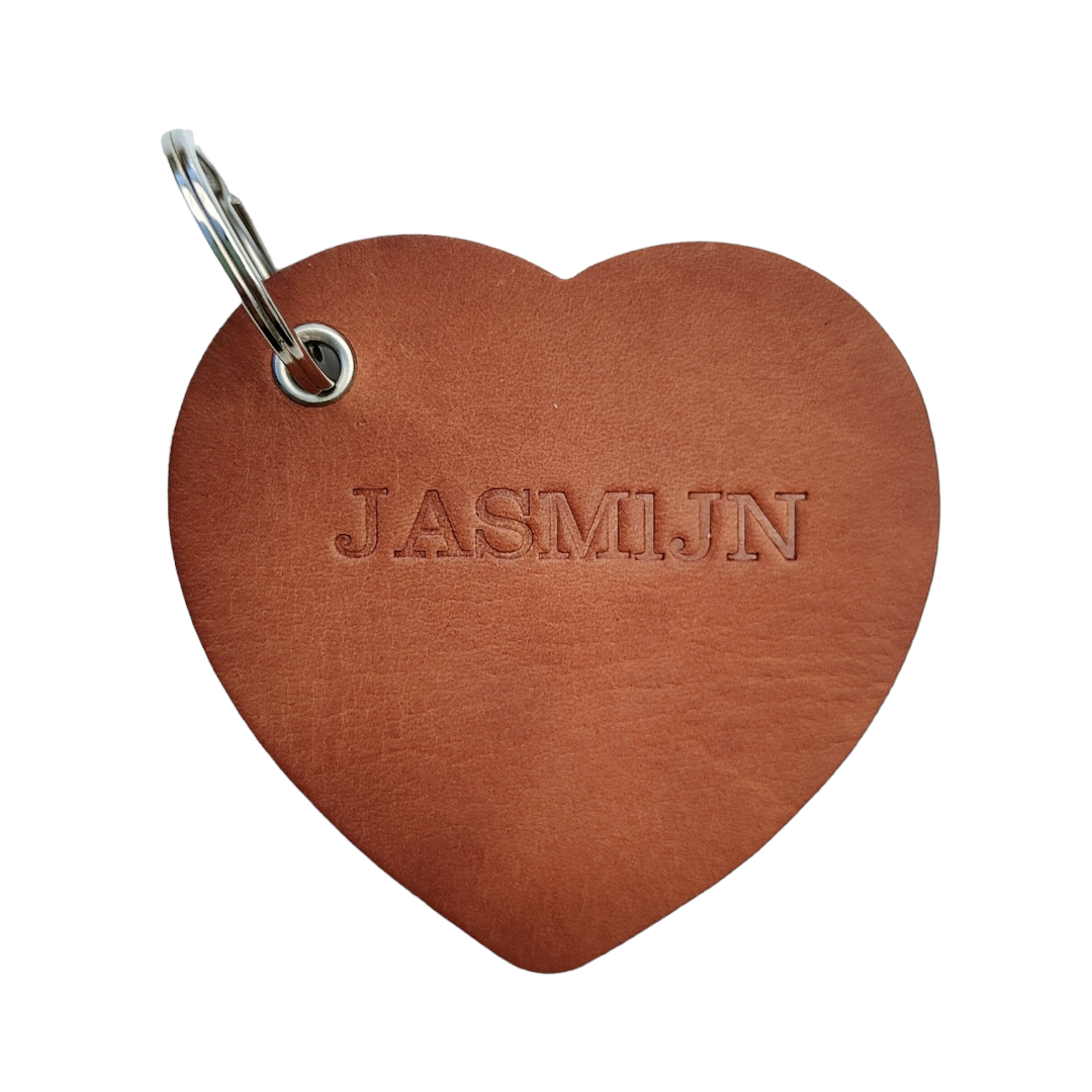 Leren sleutelhanger hart