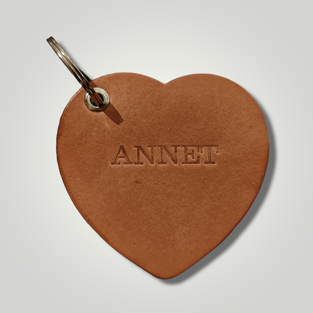 Leren sleutelhanger hart