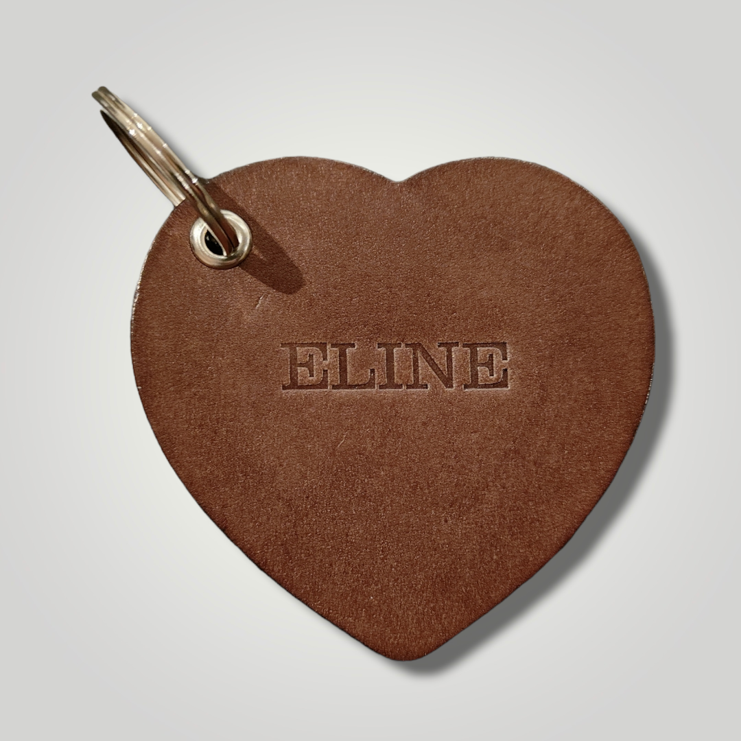 Leren sleutelhanger hart
