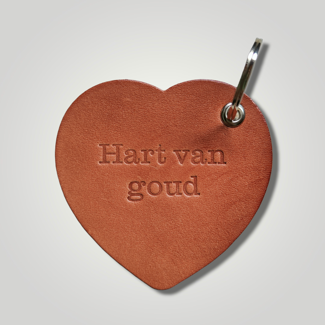 Leren sleutelhanger hart