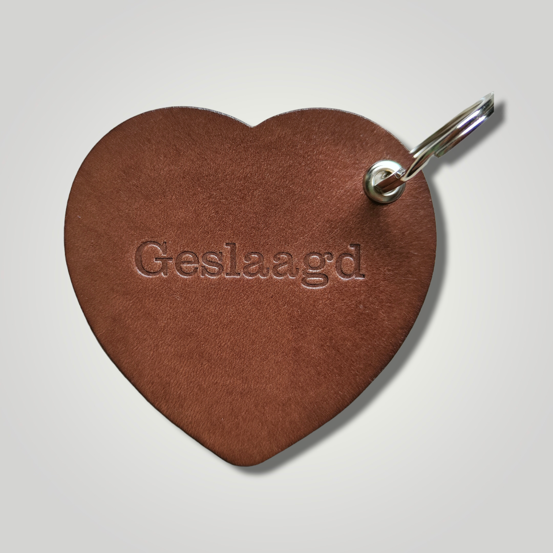 Leren sleutelhanger hart