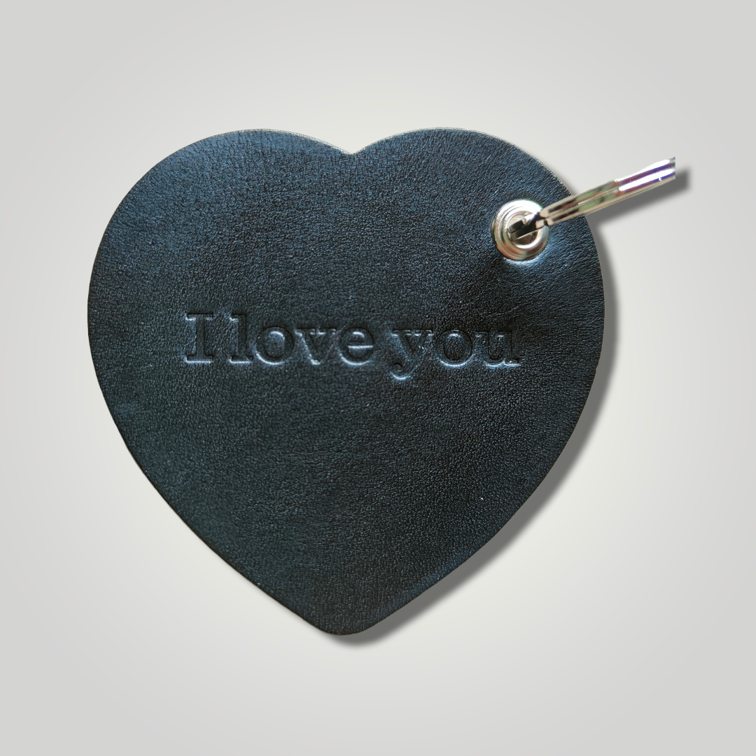 Leren sleutelhanger hart