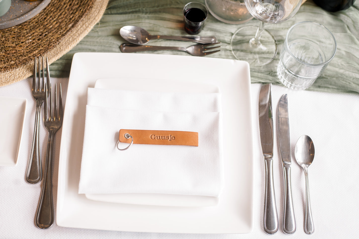 Leren plaatskaart bruiloft & evenementen