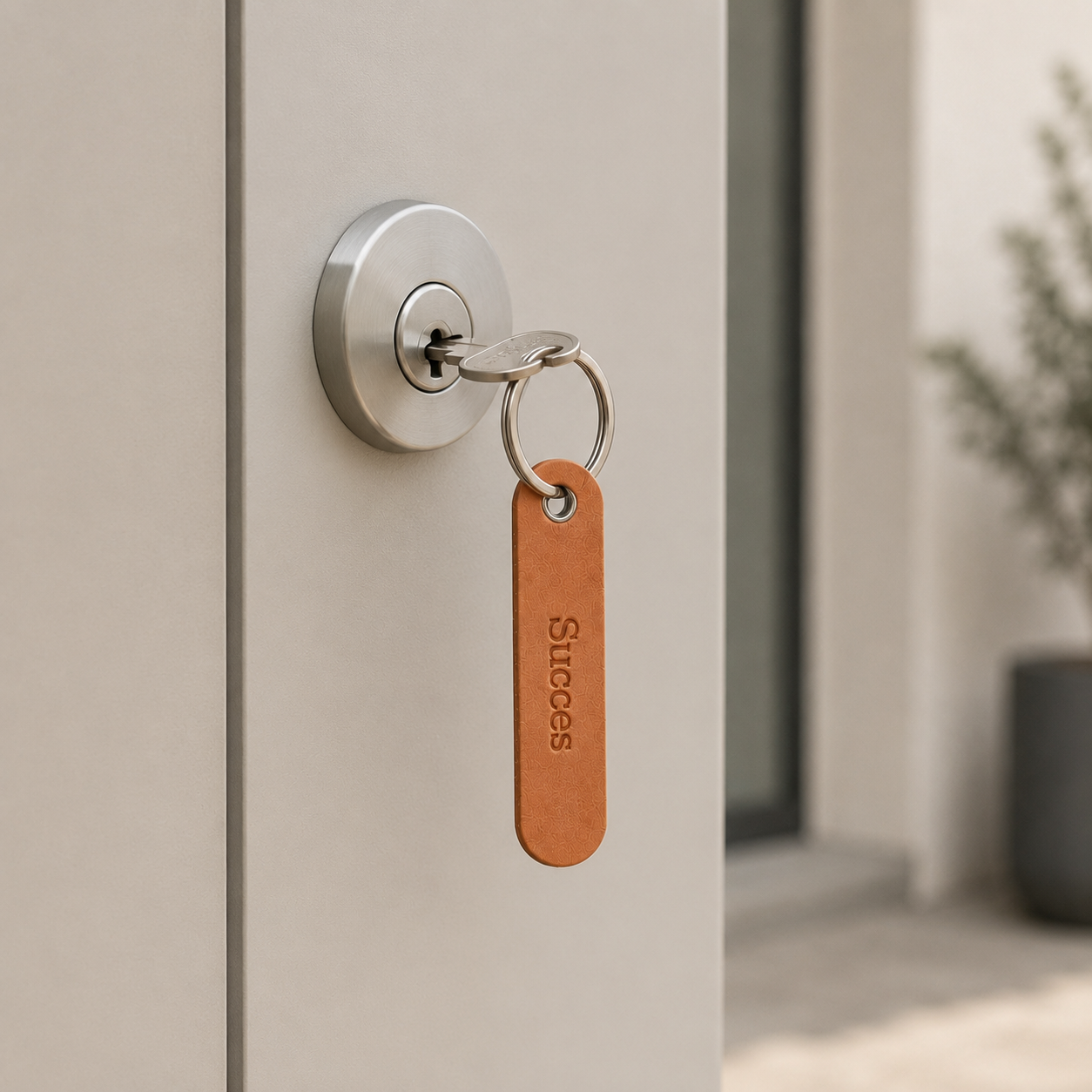 Leren sleutelhanger Slim