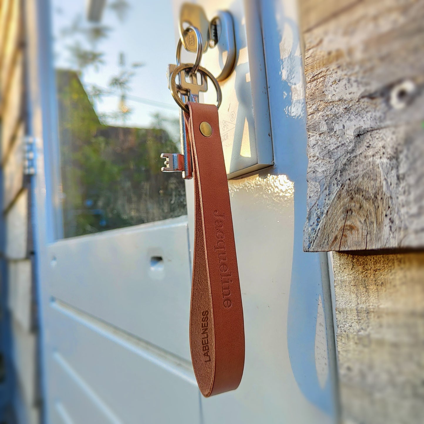 Leren sleutelhanger Deluxe ¨Eigen tekst/ naam¨