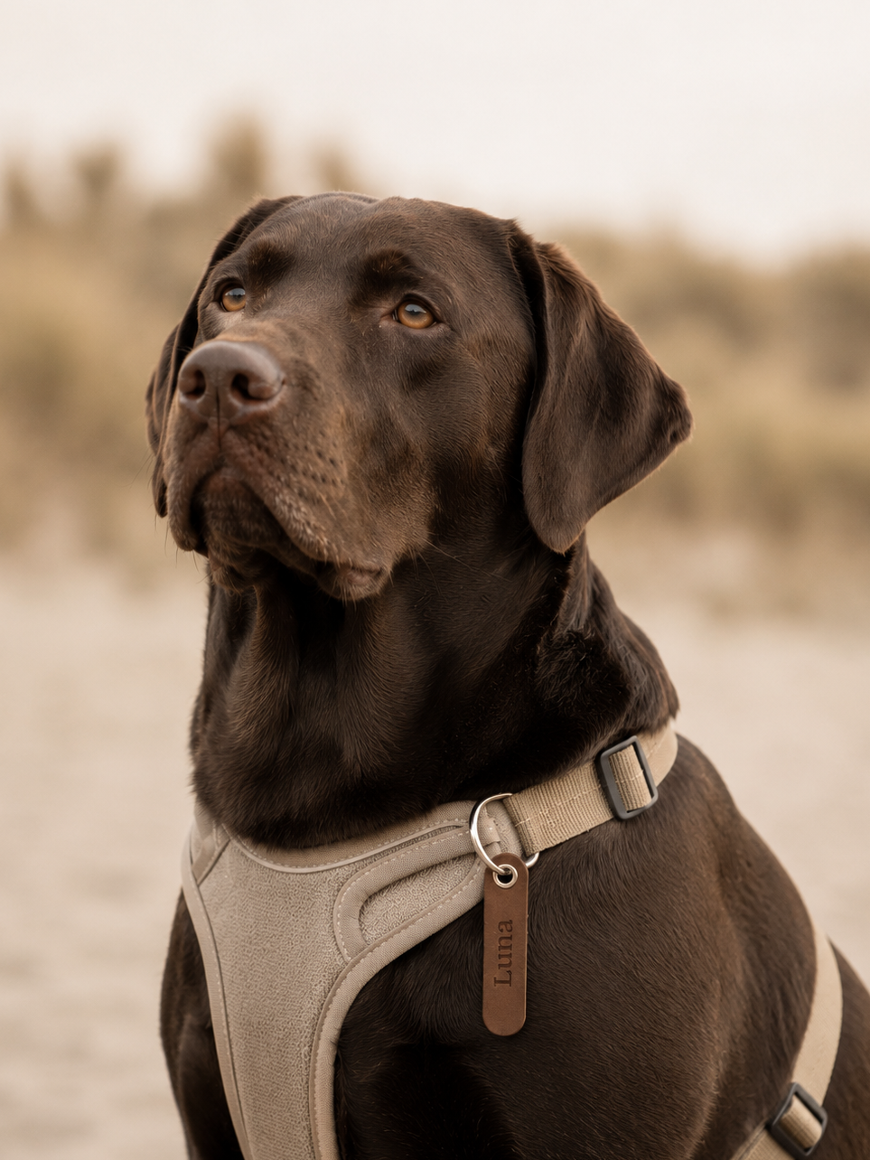 Leren honden penning met naam