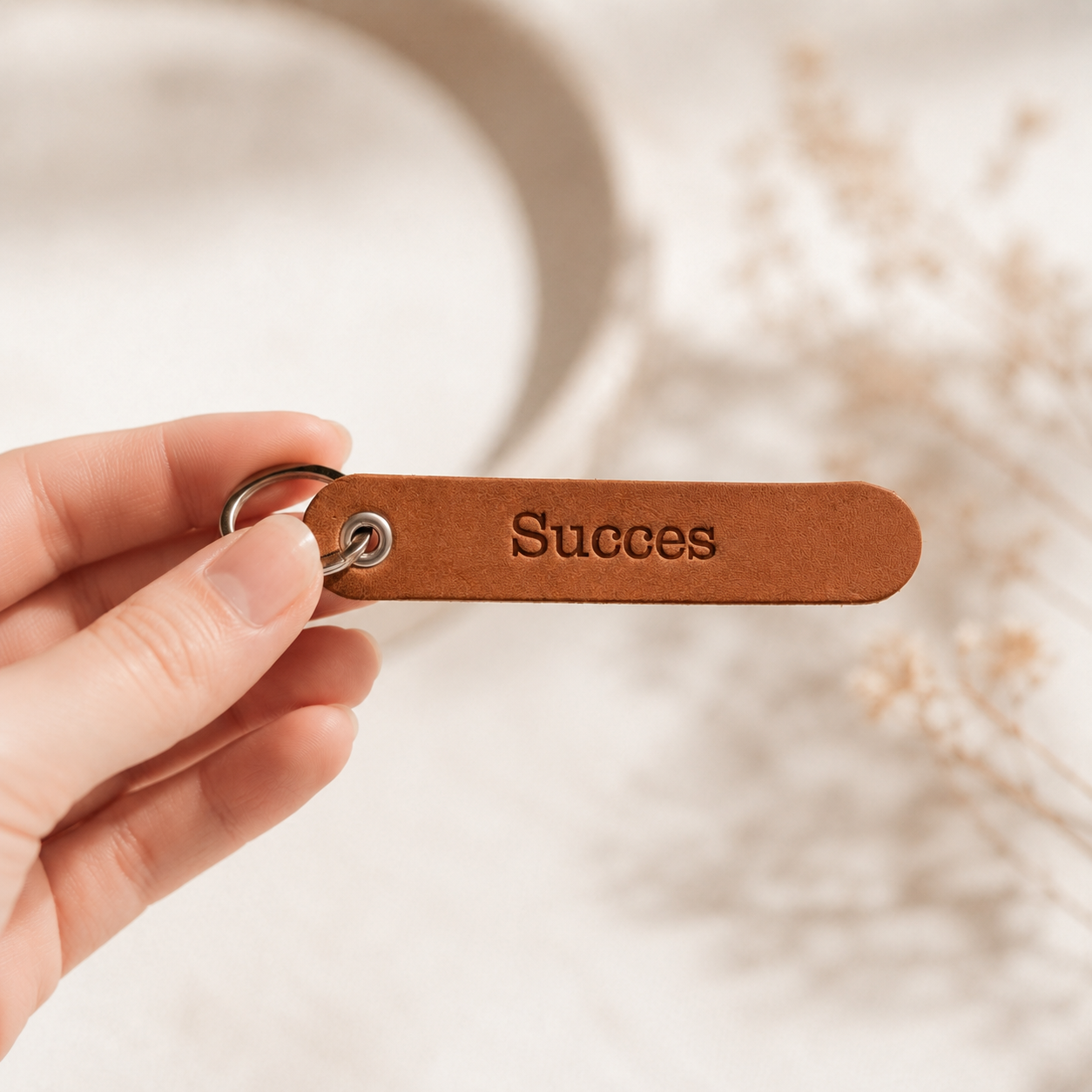 Leren sleutelhanger Slim