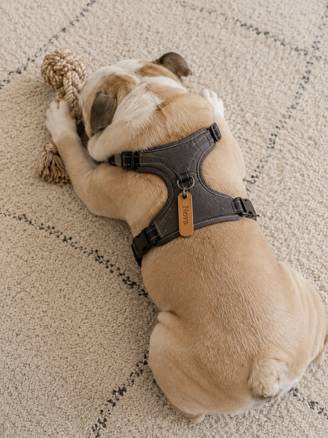 Leren honden penning met naam