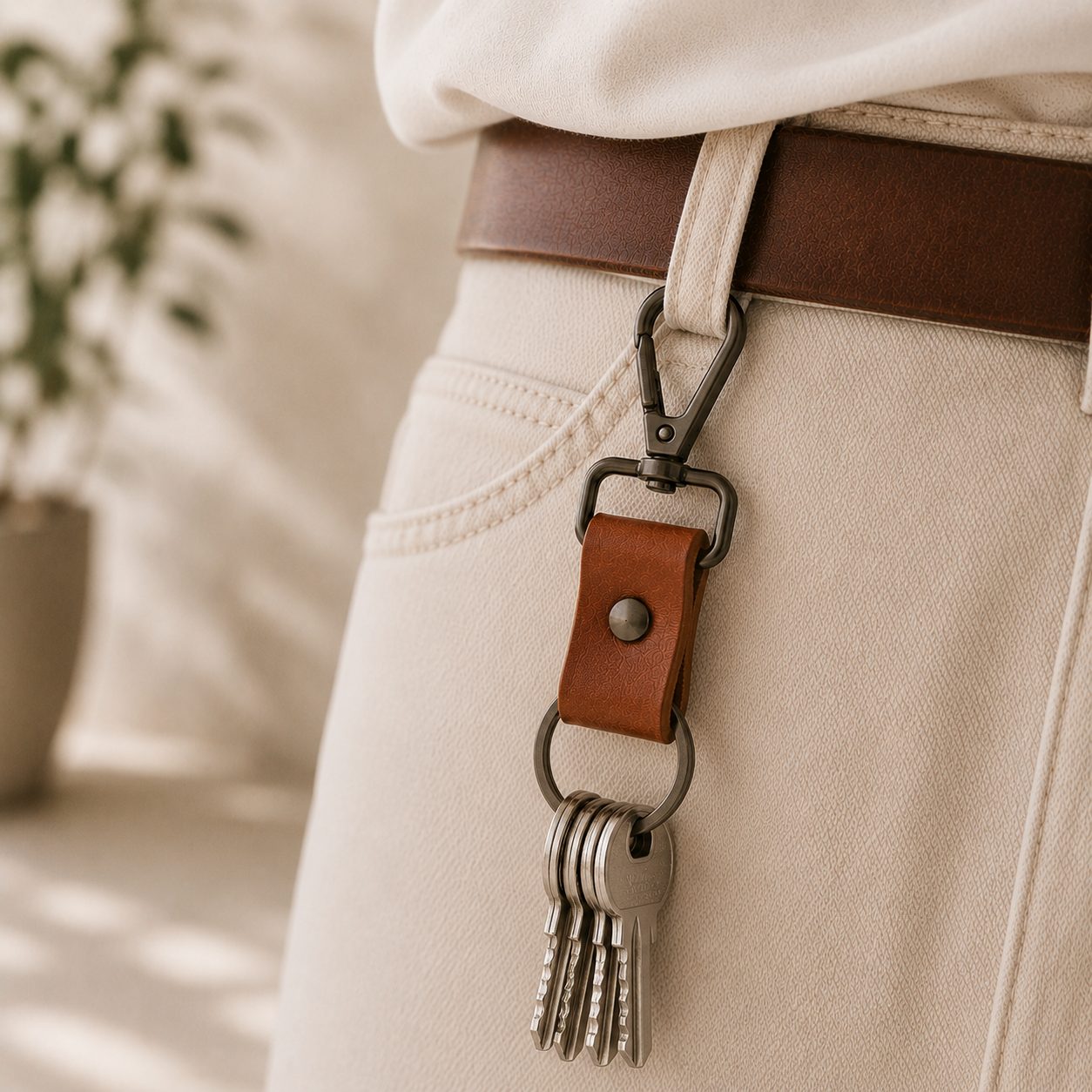 Leren sleutelhanger Ranger