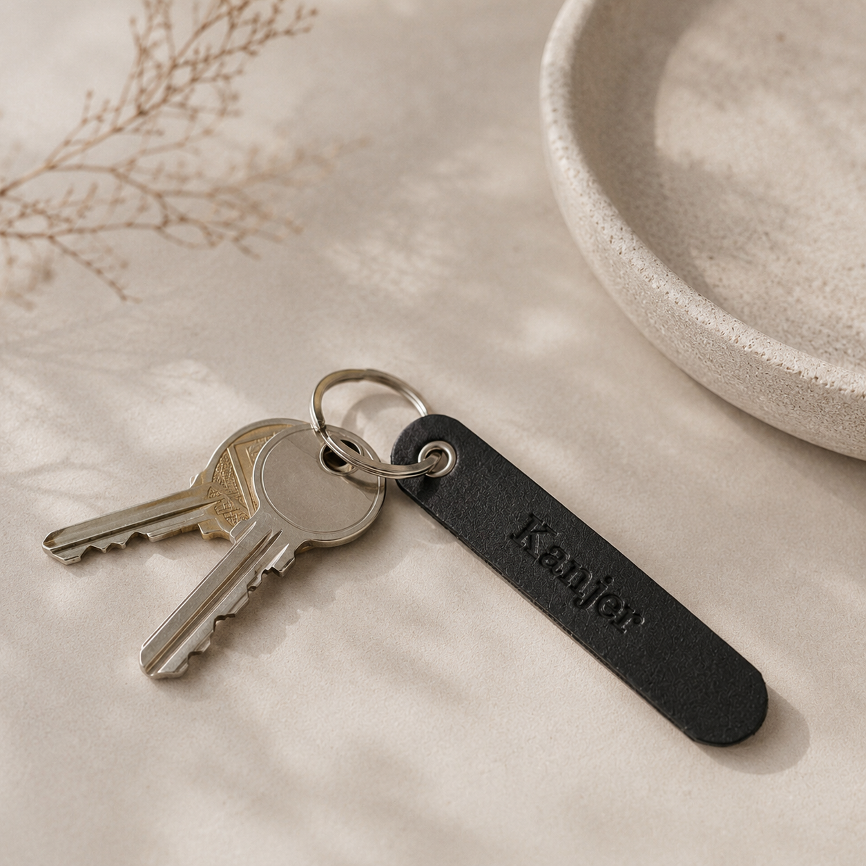 Leren sleutelhanger Slim