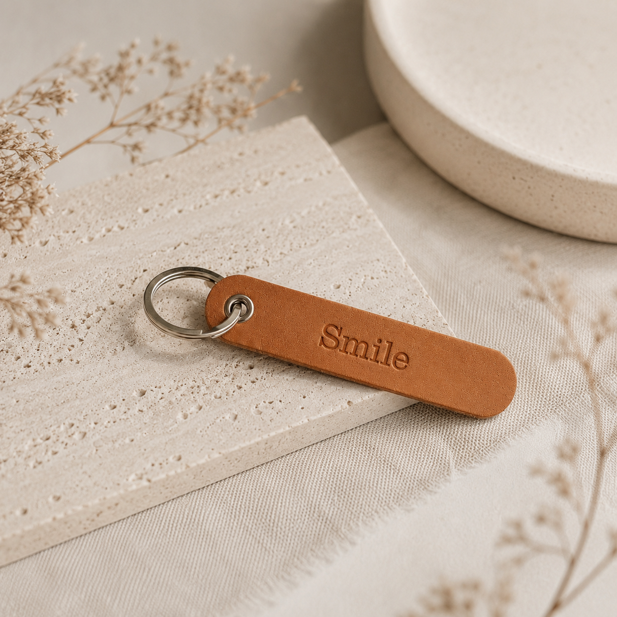 Leren sleutelhanger Slim